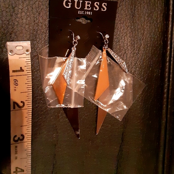 Earrings Guess - gold and silver-tone with rhinestone. - Picture 5 of 5